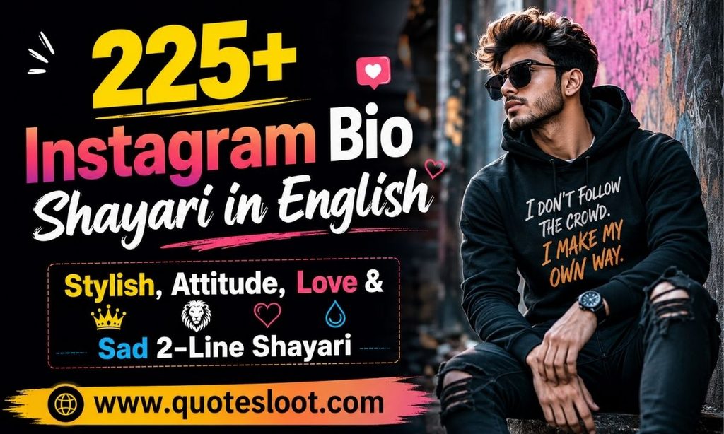 225+ Instagram Bio Shayari in English _ Stylish, Attitude, Love & Sad 2-Line Shayari